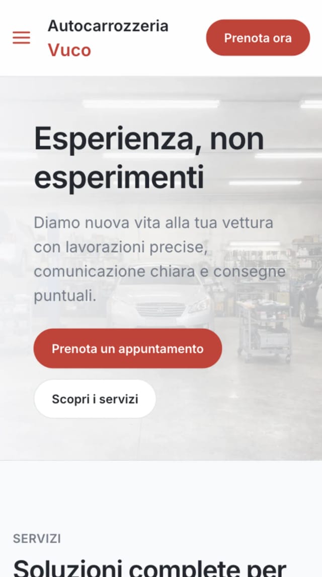 Anteprima mobile del progetto Autocarrozzeria Vuco